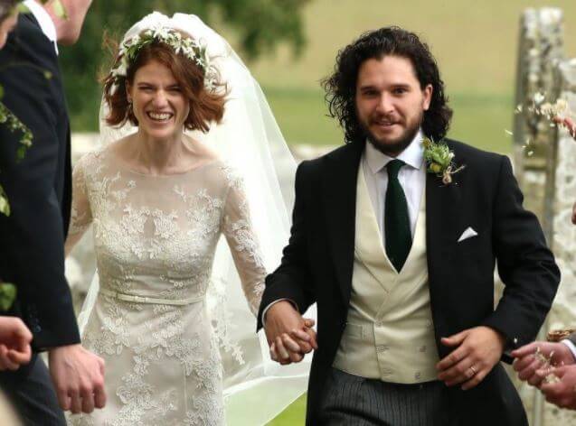 David Richard Harington's son, Kit Harington, and Rose Leslie during their marriage.